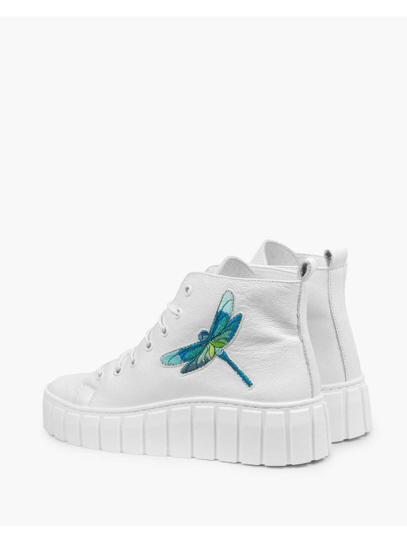 Białe trampki damskie skórzane