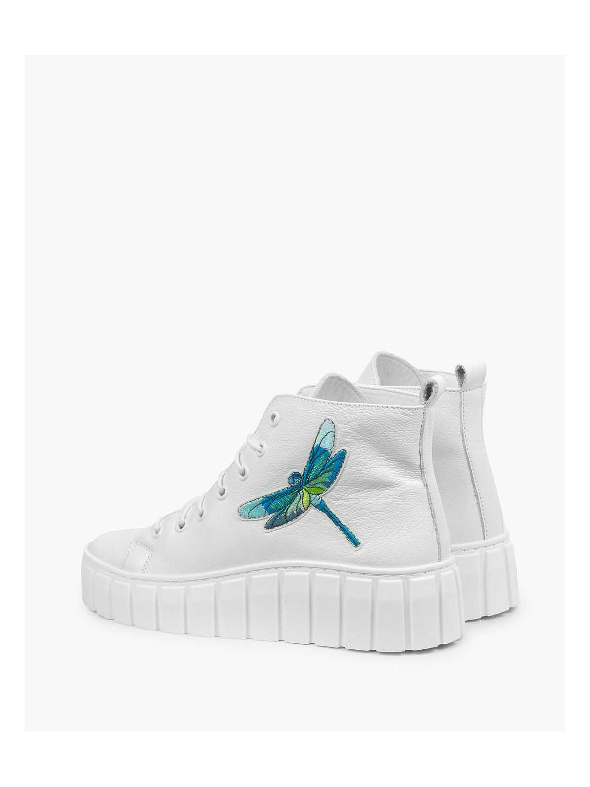 Białe trampki damskie skórzane