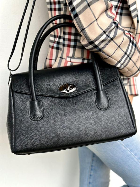 Czarna torebka damska skórzana