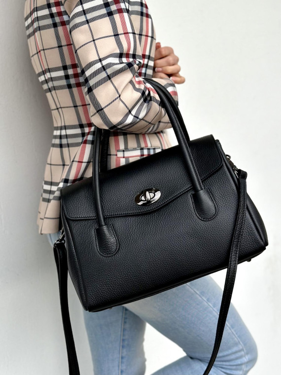 Czarna torebka damska skórzana