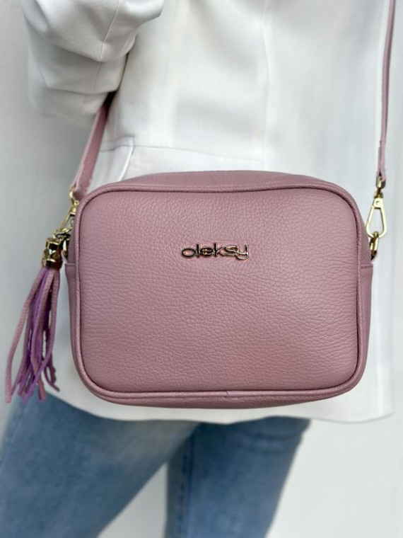 Lawendowa torebka damska skórzana