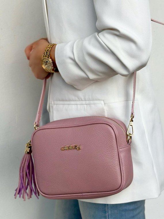 Lawendowa torebka damska skórzana