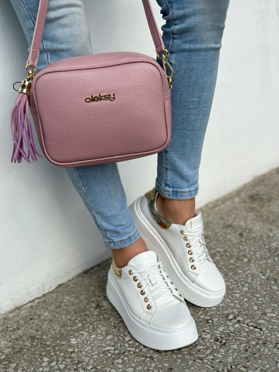 Lawendowa torebka damska skórzana