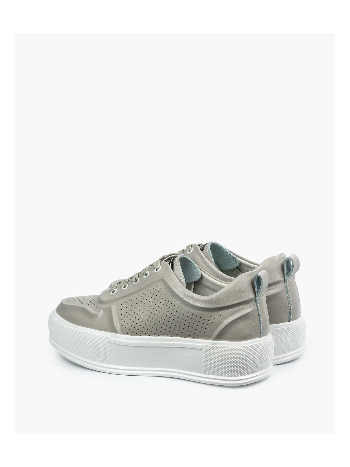 Szare trampki damskie skórzane