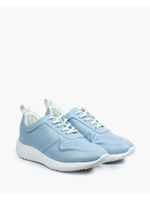 Niebieskie sneakersy damskie skórzane
