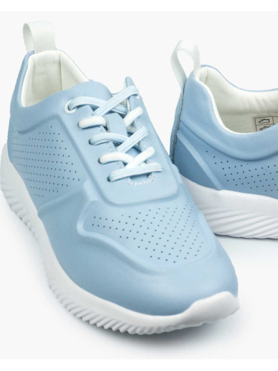 Niebieskie sneakersy damskie skórzane