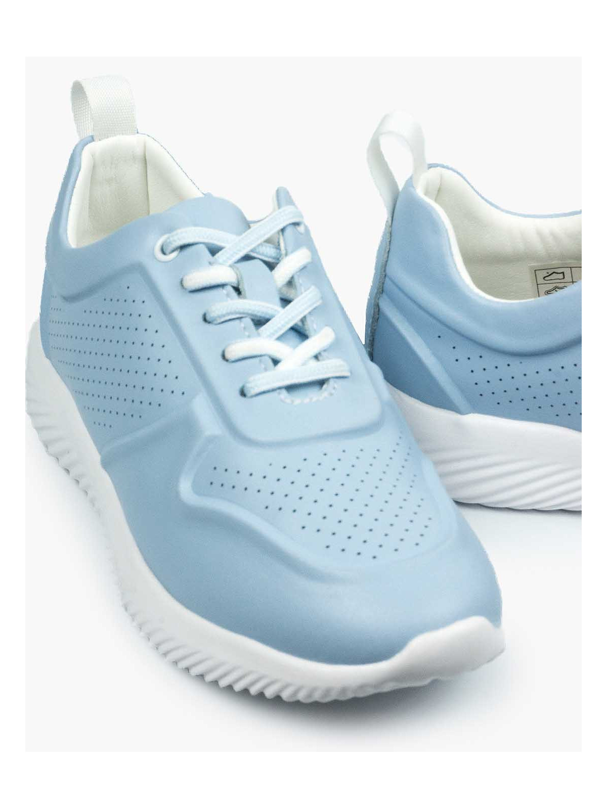 Niebieskie sneakersy damskie skórzane