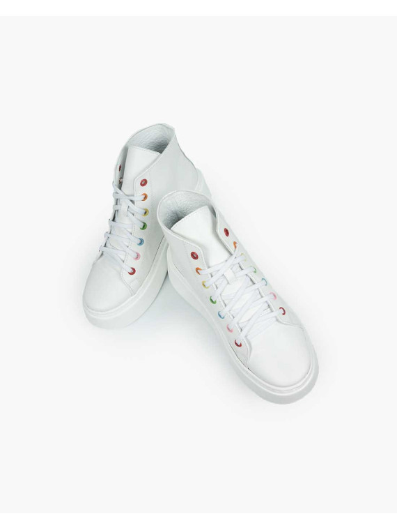 Białe trampki damskie skórzane