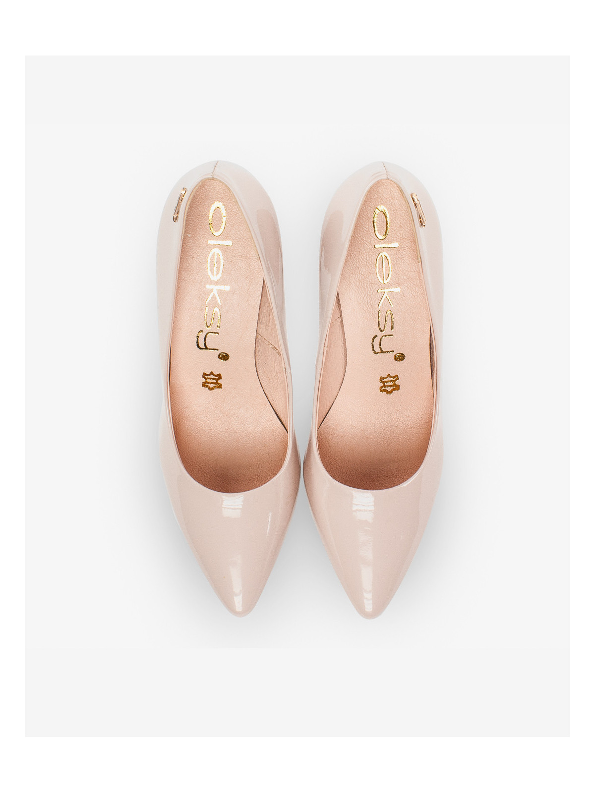 Czółenka różowe damskie skórzane