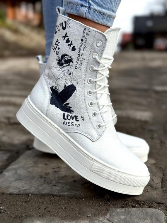 Białe trampki damskie skórzane