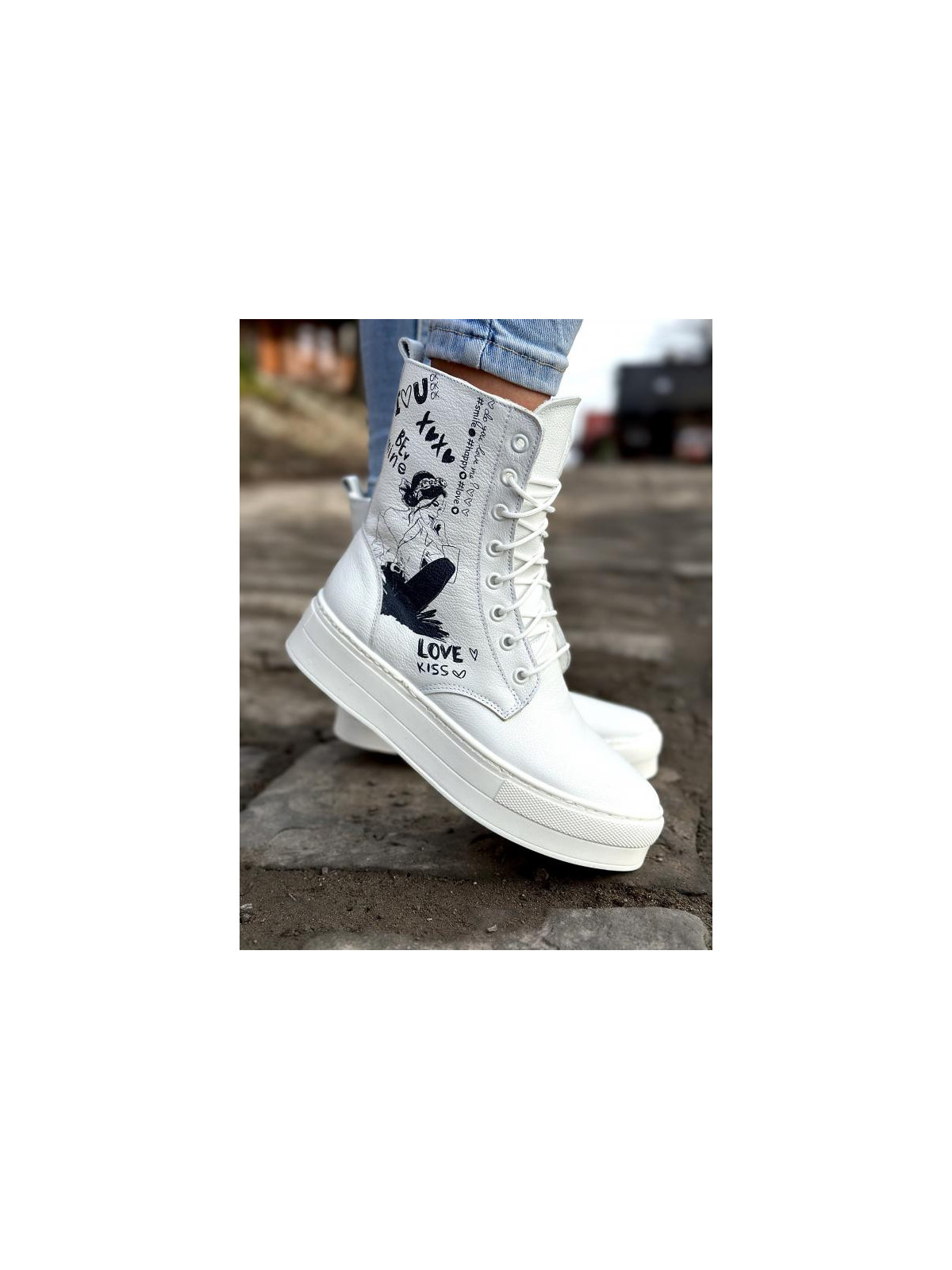 Białe trampki damskie skórzane