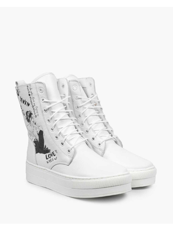 Białe trampki damskie skórzane