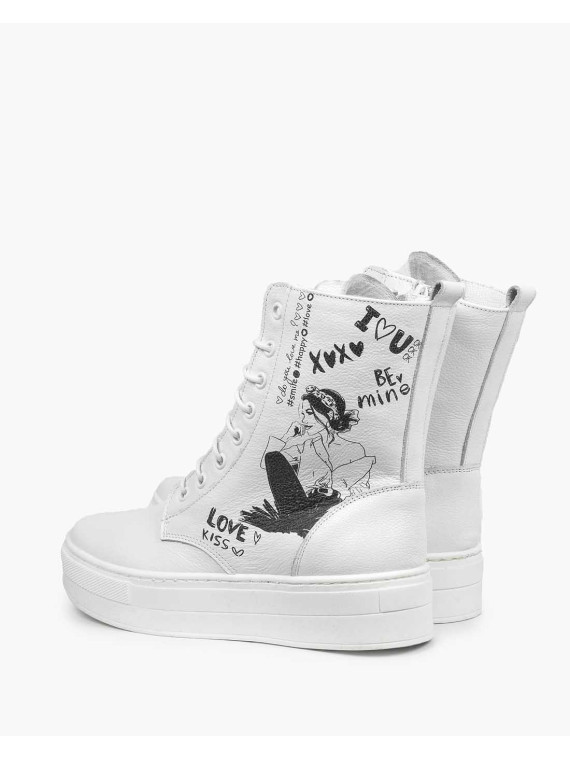 Białe trampki damskie skórzane