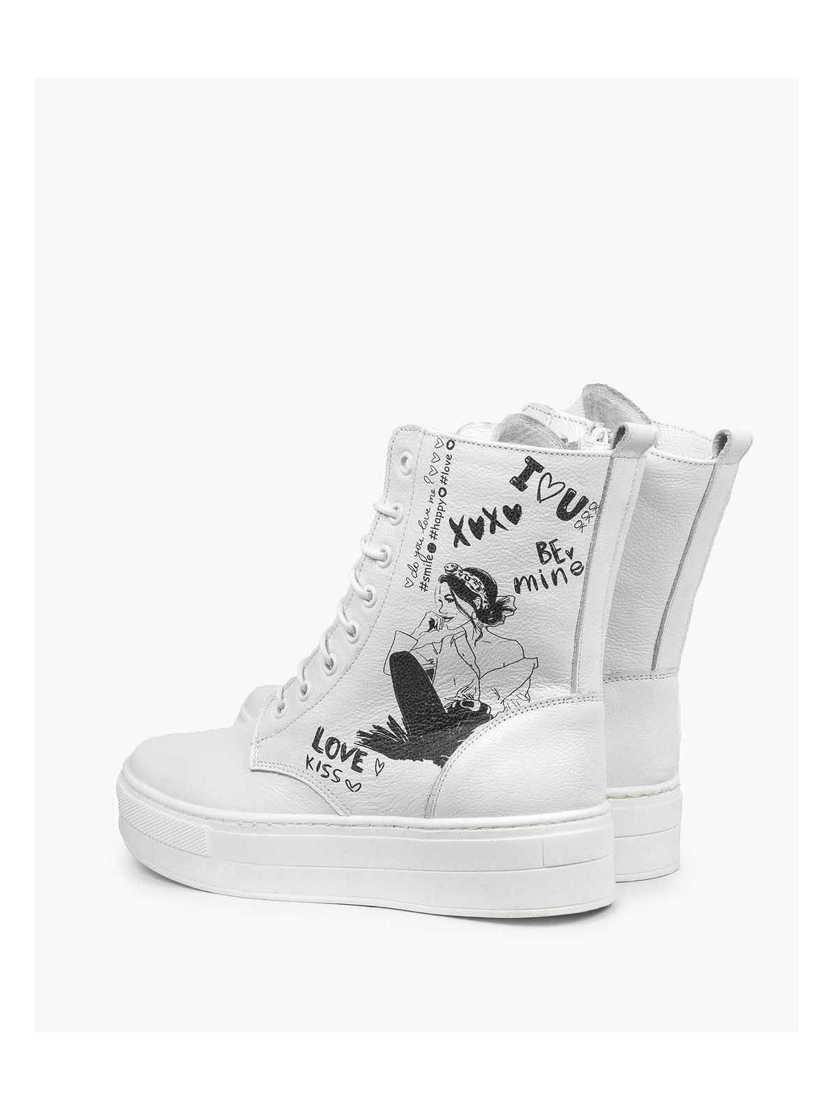 Białe trampki damskie skórzane