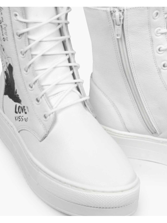 Białe trampki damskie skórzane