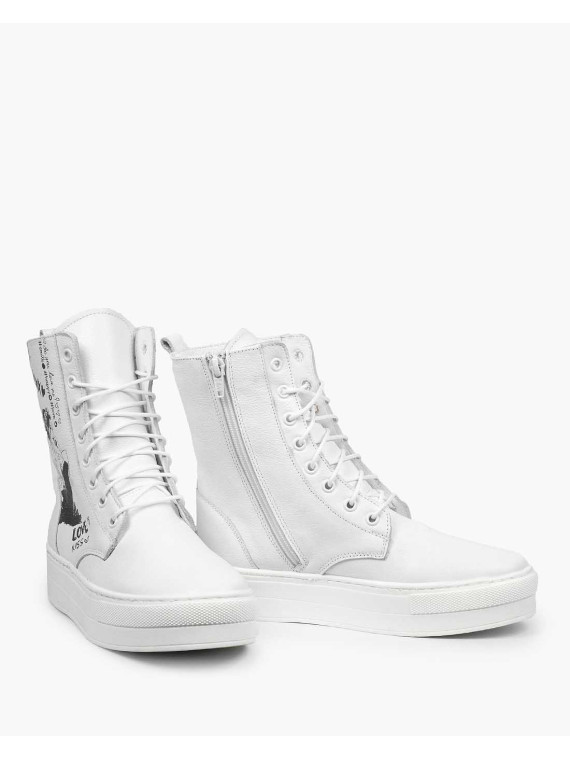 Białe trampki damskie skórzane