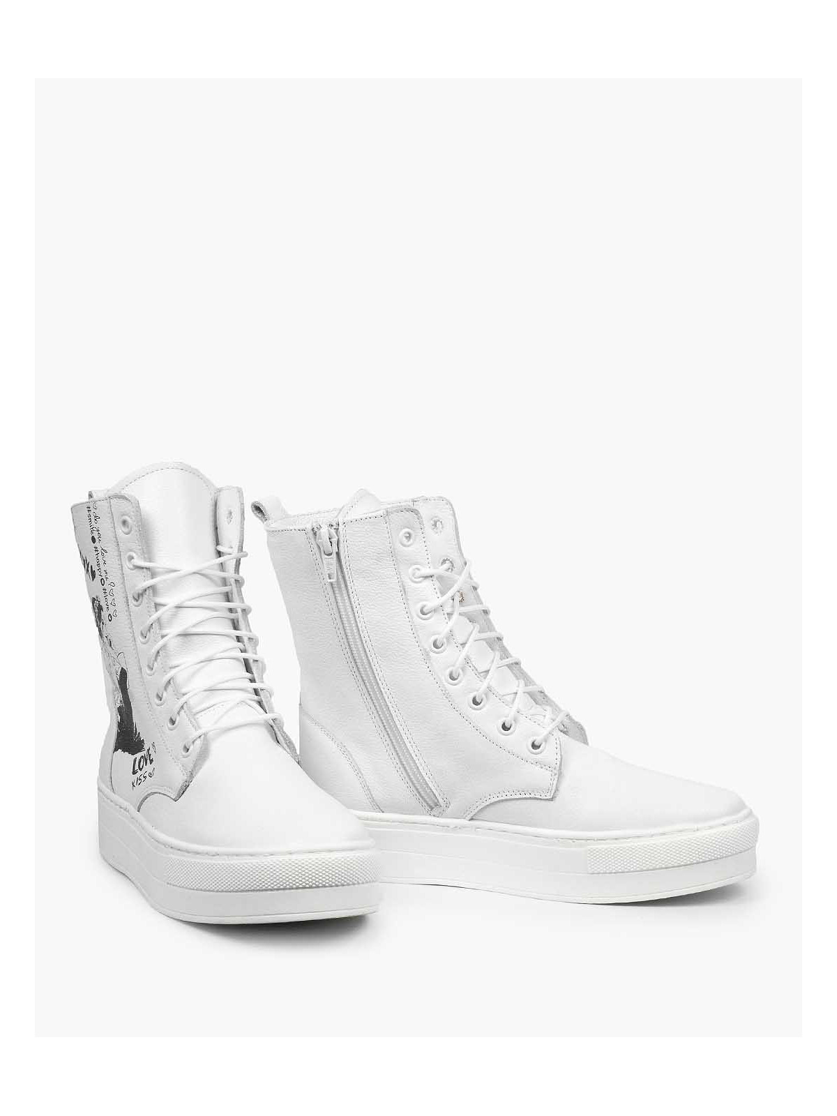 Białe trampki damskie skórzane