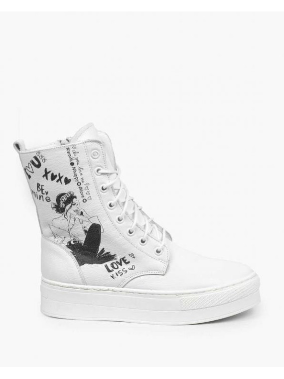 Białe trampki damskie skórzane