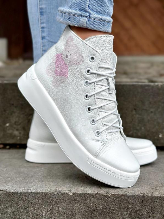 Białe trampki damskie skórzane