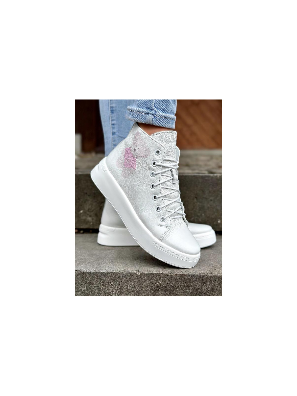 Białe trampki damskie skórzane