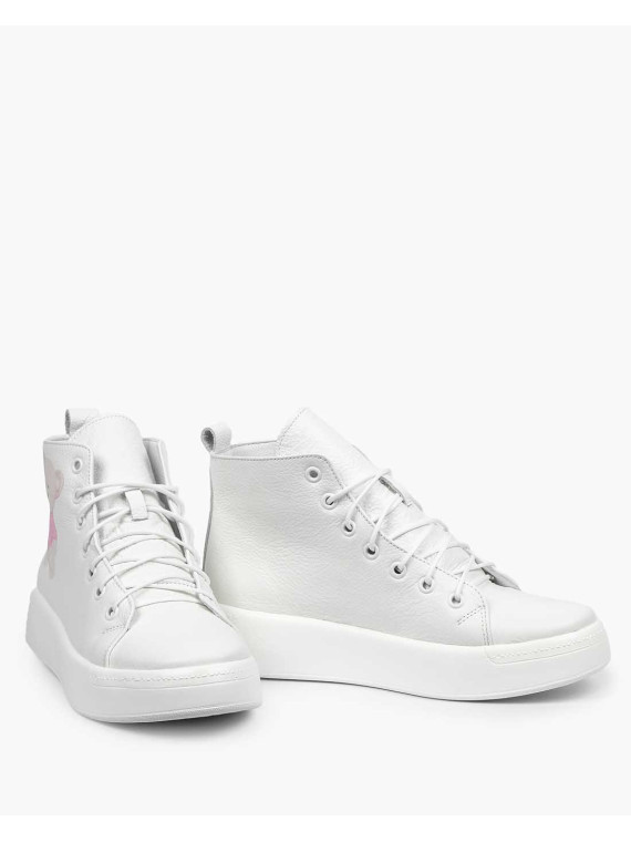 Białe trampki damskie skórzane