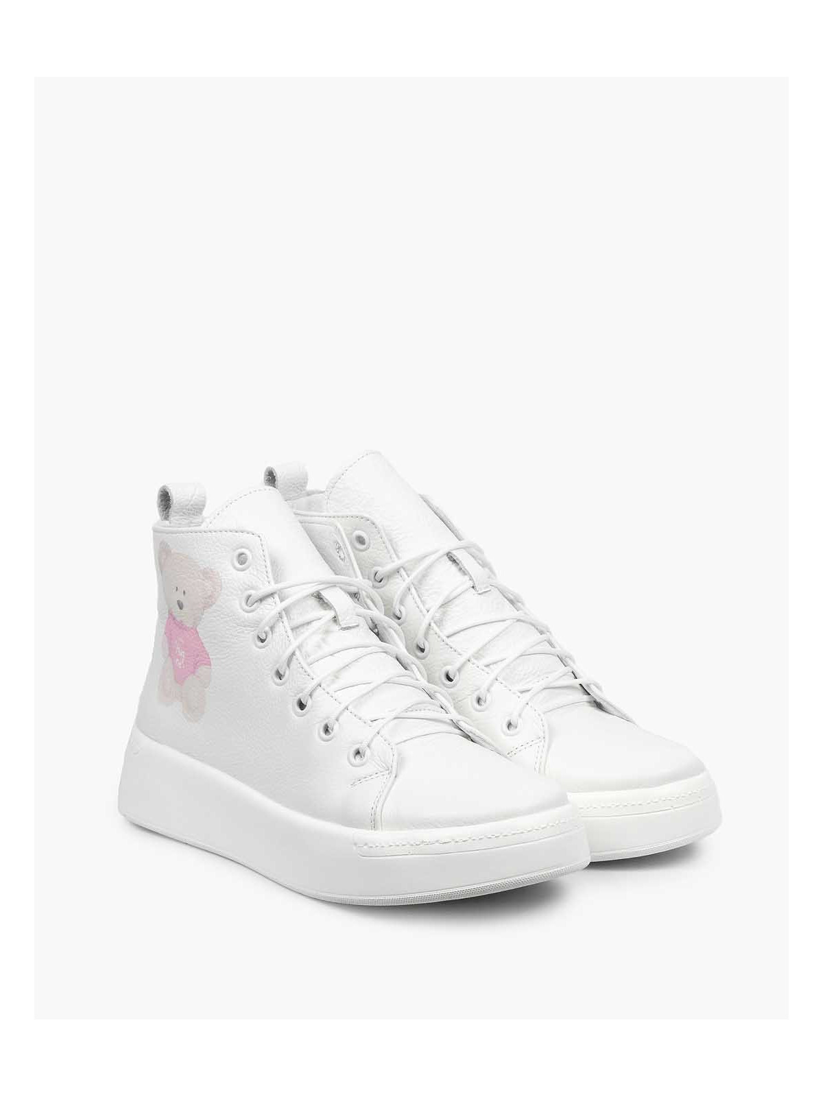 Białe trampki damskie skórzane