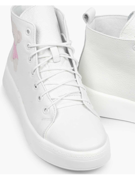 Białe trampki damskie skórzane