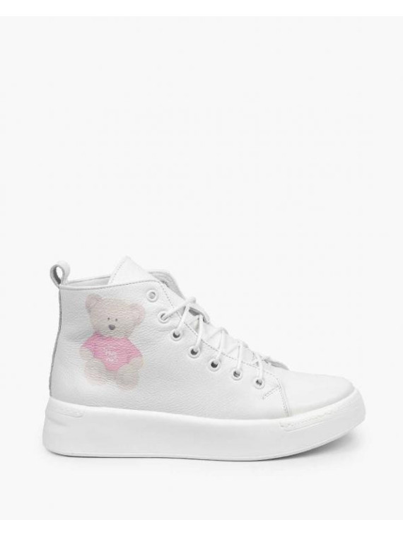 Białe trampki damskie skórzane