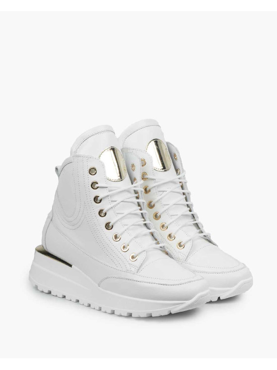 Białe sneakersy damskie skórzane