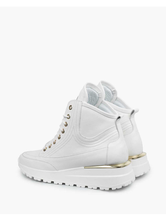 Białe sneakersy damskie skórzane