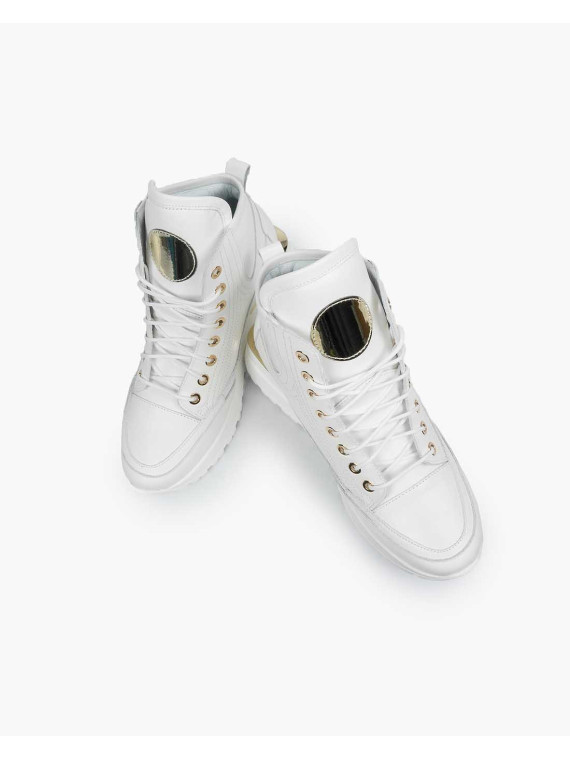 Białe sneakersy damskie skórzane