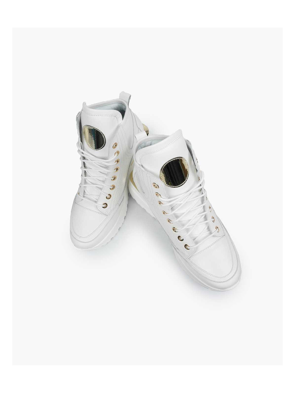 Białe sneakersy damskie skórzane