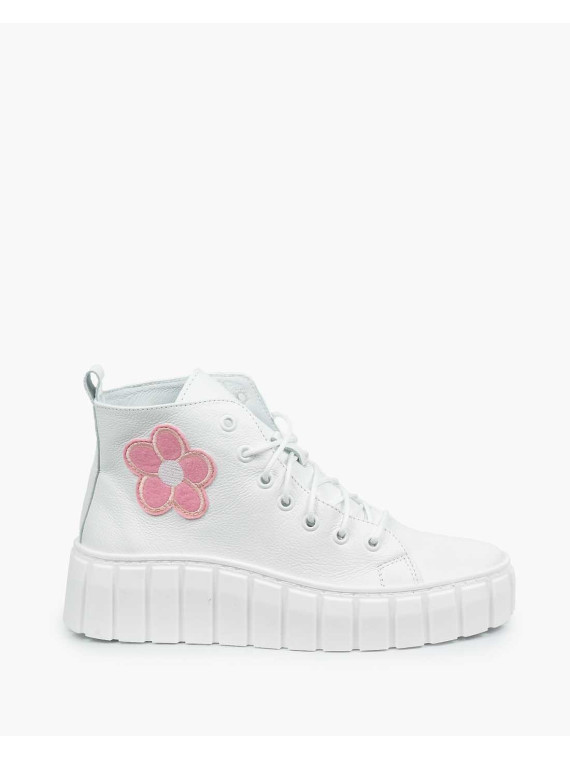 Białe trampki damskie skórzane