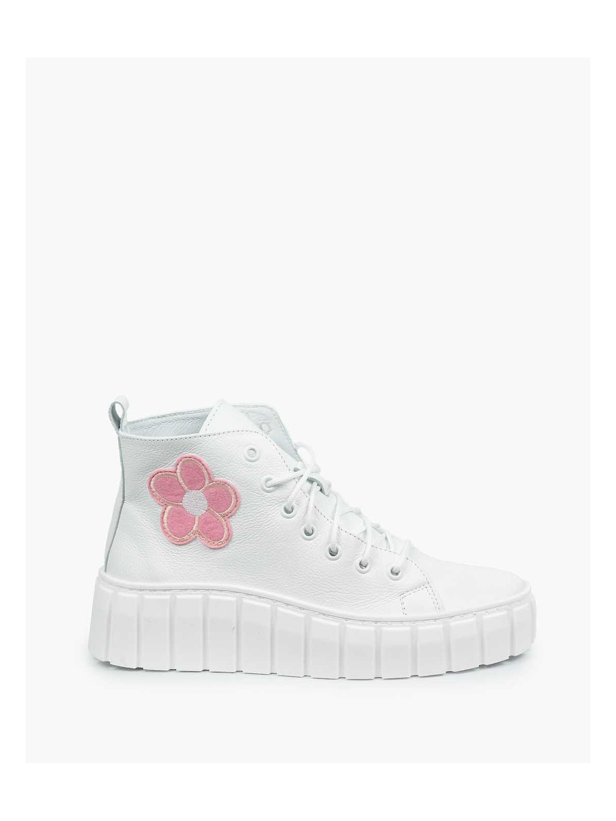 Białe trampki damskie skórzane