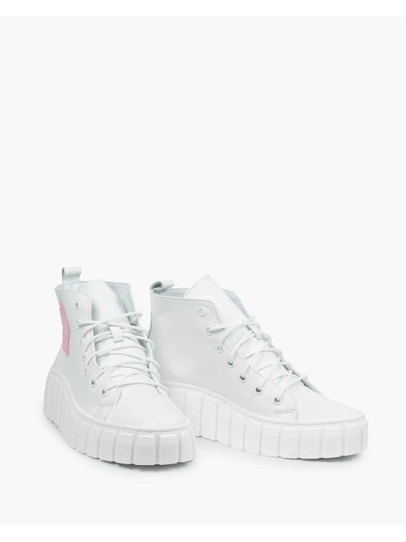 Białe trampki damskie skórzane