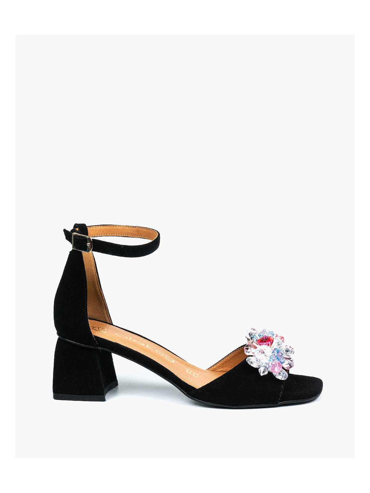 Czarne sandały damskie skórzane