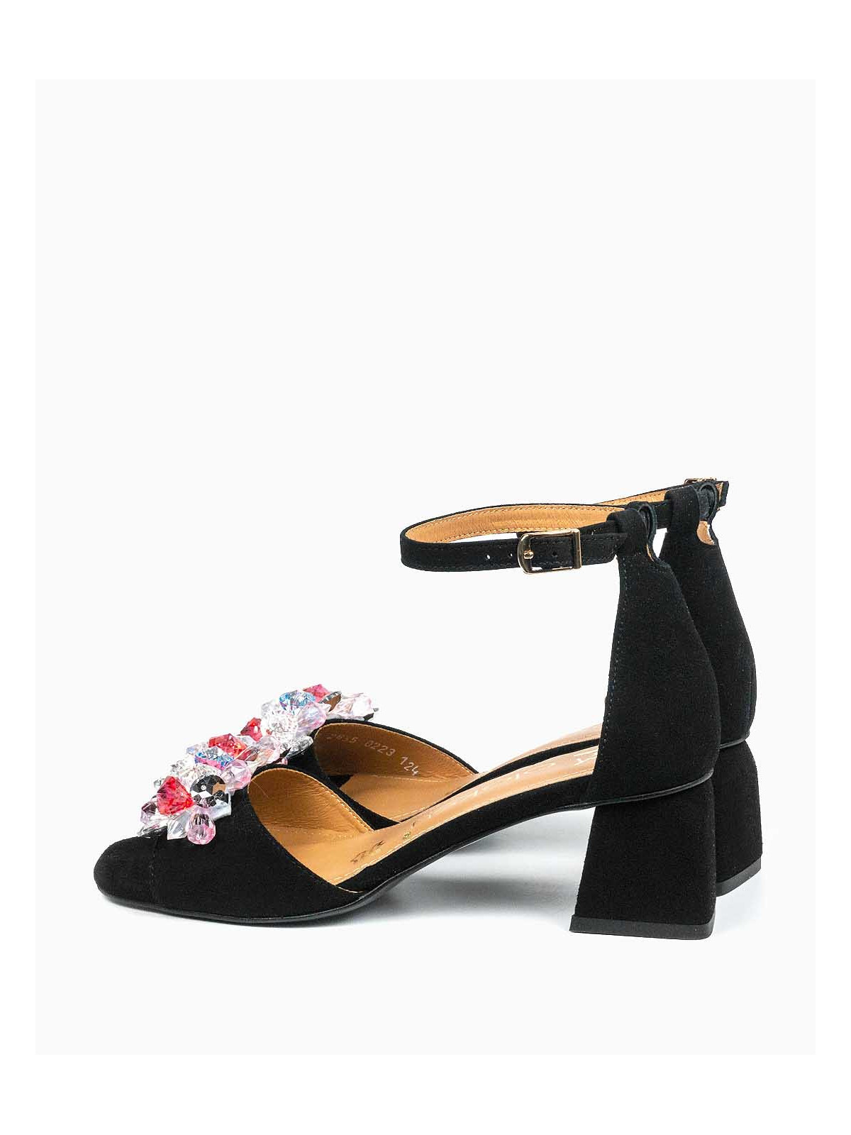 Czarne sandały damskie skórzane