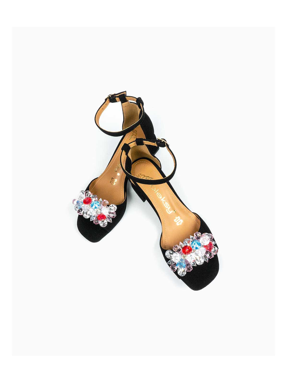 Czarne sandały damskie skórzane