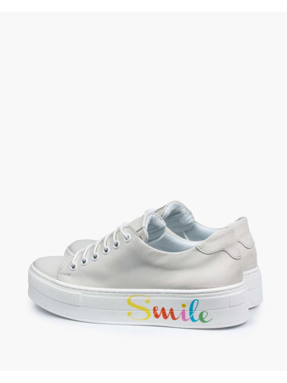 Białe trampki damskie skórzane