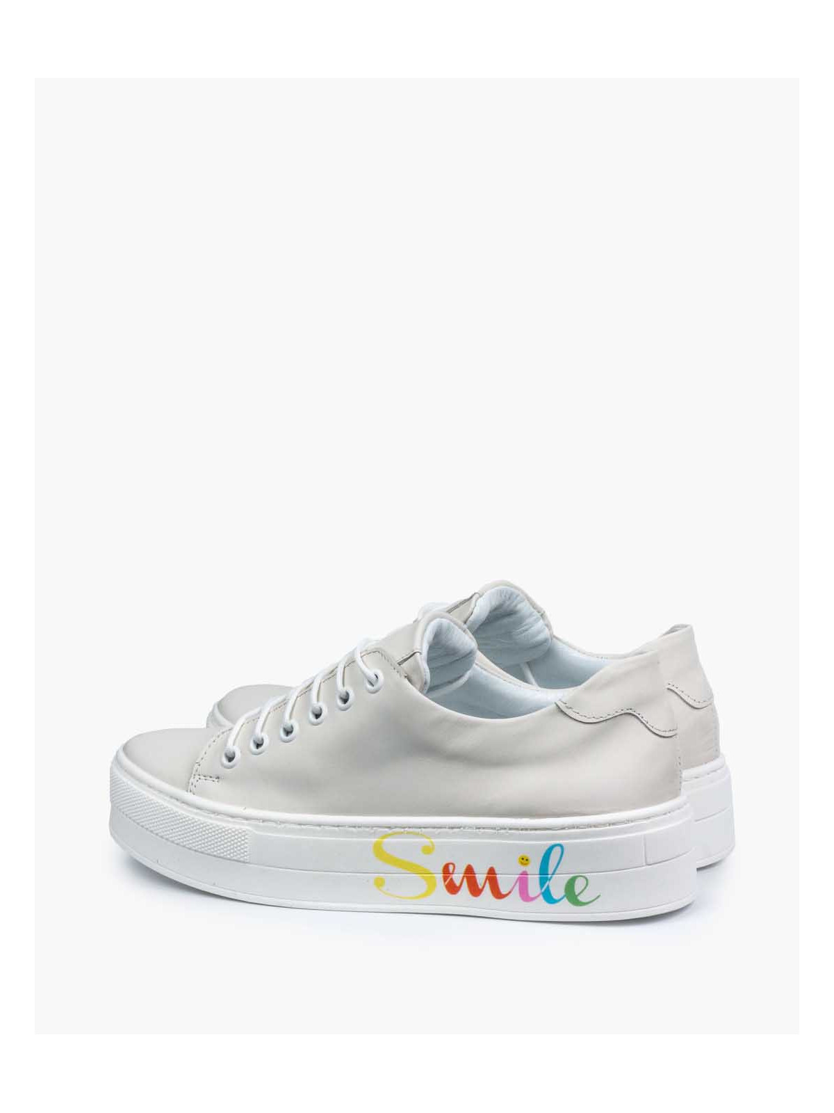 Białe trampki damskie skórzane