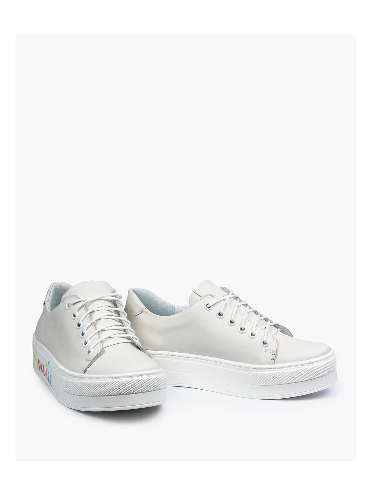 Białe trampki damskie skórzane