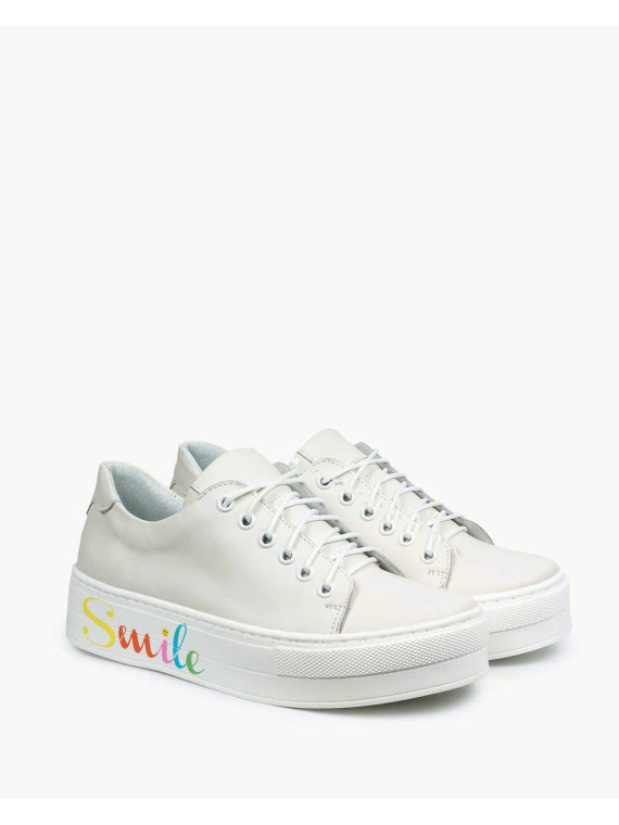 Białe trampki damskie skórzane