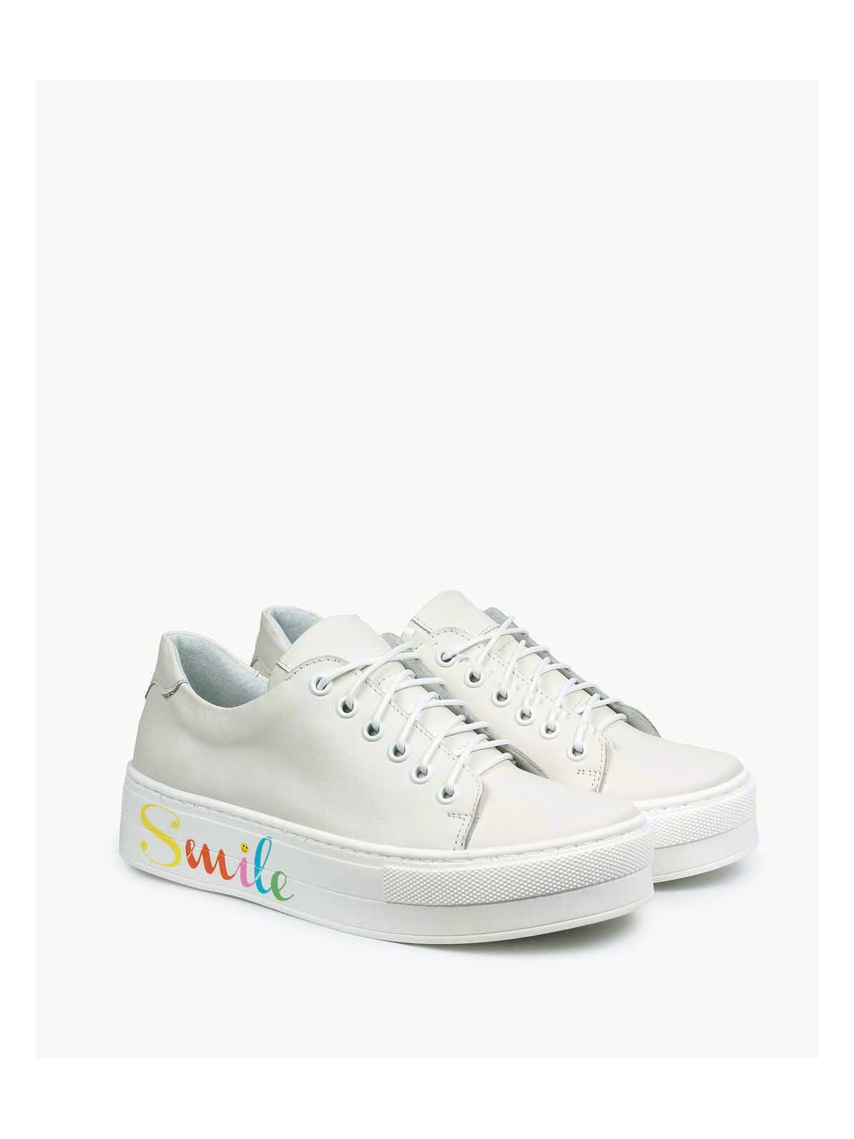 Białe trampki damskie skórzane