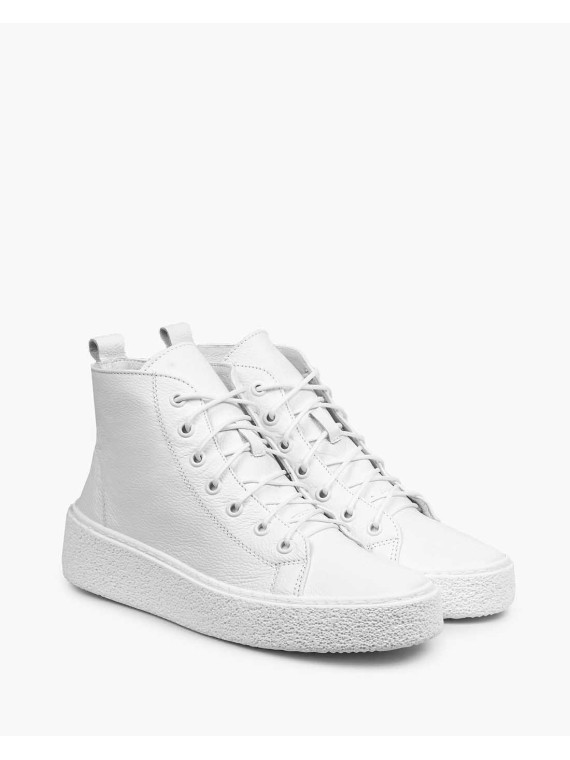 Białe trampki damskie skórzane