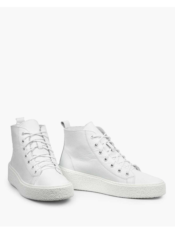 Białe trampki damskie skórzane