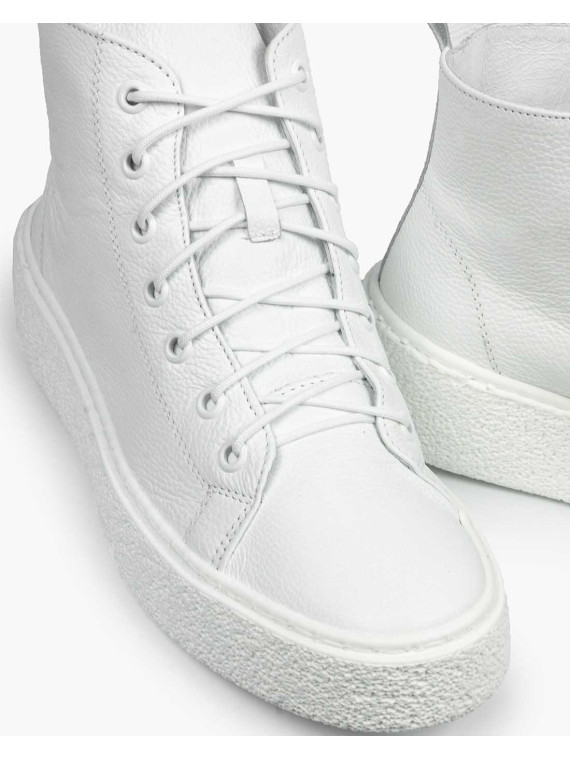 Białe trampki damskie skórzane