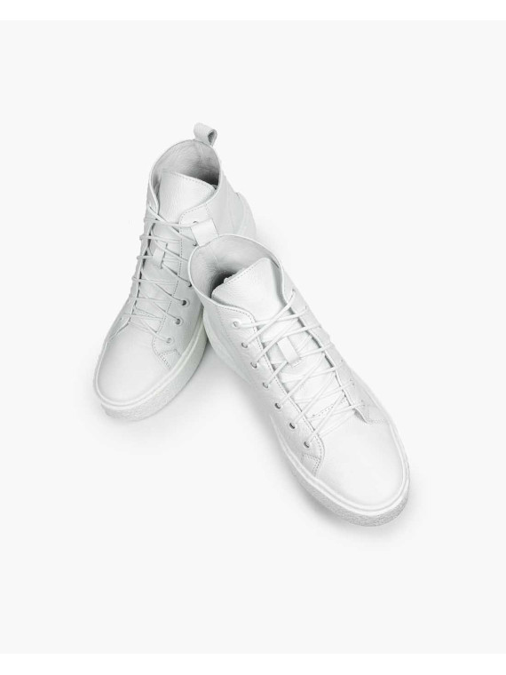 Białe trampki damskie skórzane