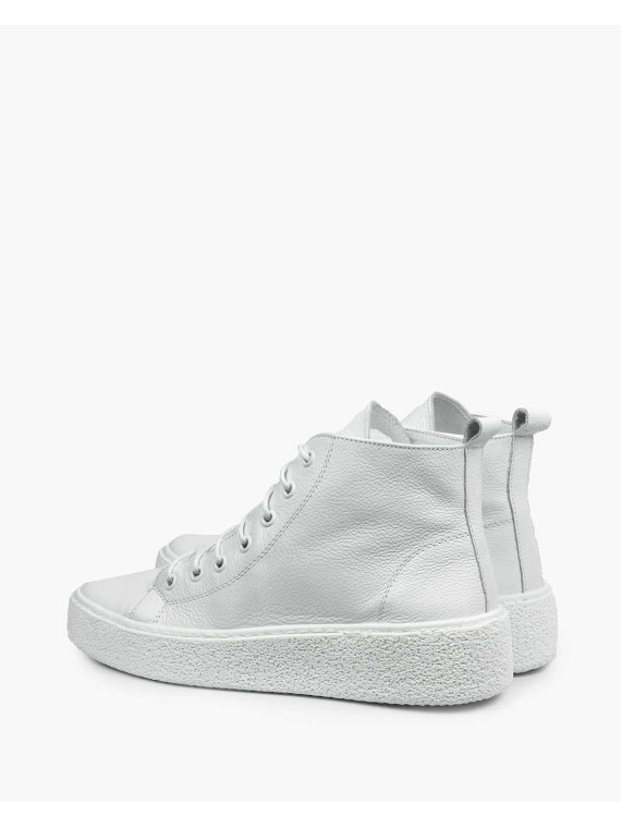 Białe trampki damskie skórzane