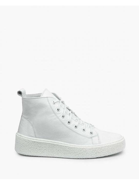 Białe trampki damskie skórzane