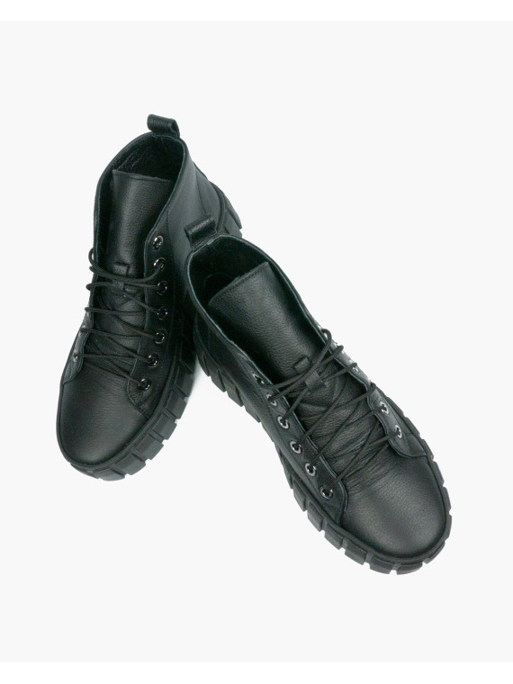 Czarne trampki damskie skórzane